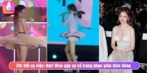 Chi tiết sự việc: Hari Won gặp sự cố trang phục giữa đám đông